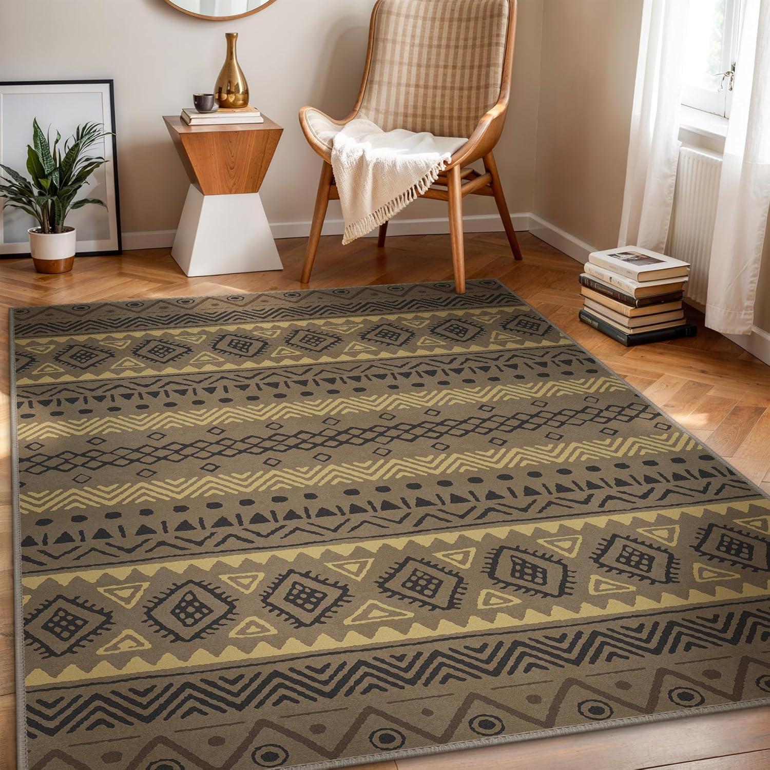 imageGENIMO Outdoor Rug for Patio Clearance9x18 Waterproof MatReversible Plastic Camping RugsRvPorchDeckCamperBalconyBackyardBlack ampamp GrayCoffeebeigew