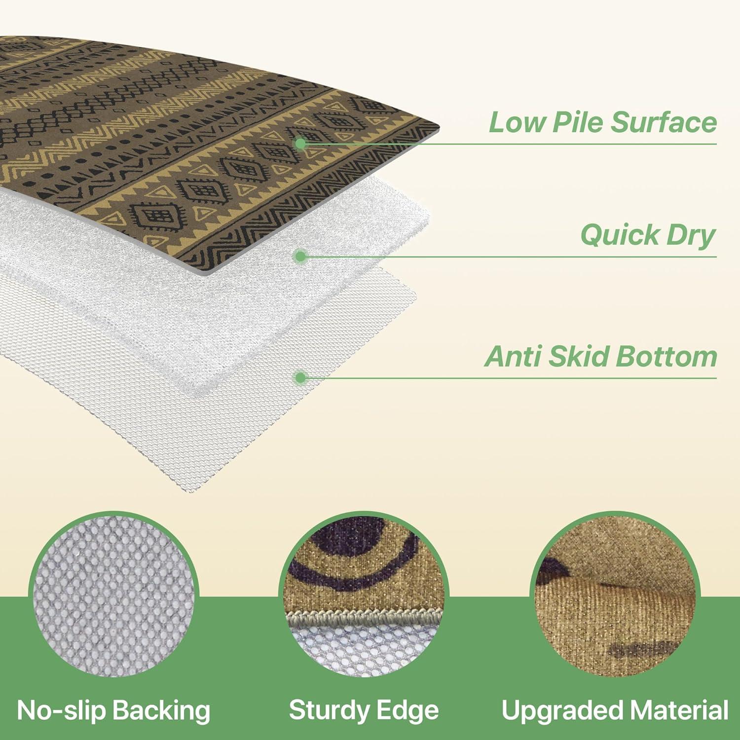 imageGENIMO Outdoor Rug for Patio Clearance9x18 Waterproof MatReversible Plastic Camping RugsRvPorchDeckCamperBalconyBackyardBlack ampamp GrayCoffeebeigew