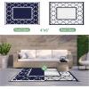 GENIMO 4’x6′ Outdoor Rug for Patio, Reversible Plastic Waterproof RV Rugs, Clearance Large Mat, Porch, Camping, Picnic, Deck, Camper, Balcony, Blue & White
