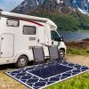 GENIMO 4’x6′ Outdoor Rug for Patio, Reversible Plastic Waterproof RV Rugs, Clearance Large Mat, Porch, Camping, Picnic, Deck, Camper, Balcony, Blue & White