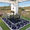 GENIMO 4’x6′ Outdoor Rug for Patio, Reversible Plastic Waterproof RV Rugs, Clearance Large Mat, Porch, Camping, Picnic, Deck, Camper, Balcony, Blue & White
