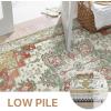 GENIMO 8X10 Area Rugs for Living Room, Machine Washable Non Slip Vintage Rugs, Low Pile Lightweight Chenille Print Rug for Bedroom, Dining Room, Home Office, Brick Yellow
