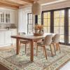 GENIMO 8×10 Area Rugs for Living Room, Machine Washable Non Slip Vintage Retro Rugs, Low Pile Lightweight Chenille Print Rug for Bedroom, Dining Room, Home Office,Floral Blossom
