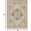GENIMO 8×10 Area Rugs for Living Room, Machine Washable Non Slip Vintage Retro Rugs, Low Pile Lightweight Chenille Print Rug for Bedroom, Dining Room, Home Office,Floral Blossom