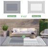 GENIMO Outdoor Rug 9′ x 12′ Waterproof for Patios Clearance, Reversible Outdoor Plastic Straw Area Rug Carpet, Large Camping Rug Mats for RV, Backyard, Deck, Balcony, Picnic, Grey&White