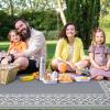 GENIMO Outdoor Rug 9′ x 12′ Waterproof for Patios Clearance, Reversible Outdoor Plastic Straw Area Rug Carpet, Large Camping Rug Mats for RV, Backyard, Deck, Balcony, Picnic, Grey&White