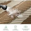 GENIMO Outdoor Rug Waterproof for Patio Decor, 5’x8′ Reversible Plastic Straw Rug Carpet, Camping Mats for Outdoor, RV, Backyard, Deck, Balcony, Picnic, Blue & White(Brown & Beige | Natural)