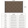GENIMO Outdoor Rug Waterproof for Patio Decor, 5’x8′ Reversible Plastic Straw Rug Carpet, Camping Mats for Outdoor, RV, Backyard, Deck, Balcony, Picnic, Blue & White(Light-black & Brown)