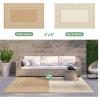 GENIMO Outdoor Rug Waterproof for Patio Decor, 5’x8′ Reversible Plastic Straw Rug Carpet, Camping Mats for Outdoor, RV, Backyard, Deck, Balcony, Picnic, Blue & White(Brown & Beige | Natural)
