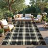 GENIMO Outdoor Rug for Patio Clearance,9’x18′ Waterproof Mat,Reversible Plastic Camping Rugs,Rv,Porch,Deck,Camper,Balcony,Backyard,Black & Gray(Black & Beige-c)