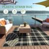 GENIMO Outdoor Rug for Patio Clearance,9’x18′ Waterproof Mat,Reversible Plastic Camping Rugs,Rv,Porch,Deck,Camper,Balcony,Backyard,Black & Gray(Black & Beige-c)