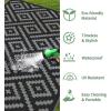 GENIMO Outdoor Rug for Patio Clearance,9’x18′ Waterproof Mat,Reversible Plastic Camping Rugs,Rv,Porch,Deck,Camper,Balcony,Backyard,Black & Gray(Black&gray)