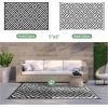 GENIMO Outdoor Rug for Patio Clearance,9’x18′ Waterproof Mat,Reversible Plastic Camping Rugs,Rv,Porch,Deck,Camper,Balcony,Backyard,Black & Gray(Black&white)
