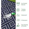 GENIMO Outdoor Rug for Patio Clearance,9’x18′ Waterproof Mat,Reversible Plastic Camping Rugs,Rv,Porch,Deck,Camper,Balcony,Backyard,Black & Gray(Blue&grey)