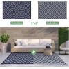 GENIMO Outdoor Rug for Patio Clearance,9’x18′ Waterproof Mat,Reversible Plastic Camping Rugs,Rv,Porch,Deck,Camper,Balcony,Backyard,Black & Gray(Blue&grey)