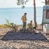 GENIMO Outdoor Rug for Patio Clearance,9’x18′ Waterproof Mat,Reversible Plastic Camping Rugs,Rv,Porch,Deck,Camper,Balcony,Backyard,Black & Gray(Blue&grey)