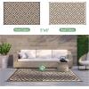GENIMO Outdoor Rug for Patio Clearance,9’x18′ Waterproof Mat,Reversible Plastic Camping Rugs,Rv,Porch,Deck,Camper,Balcony,Backyard,Black & Gray(Coffee&beige)