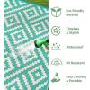 GENIMO Outdoor Rug for Patio Clearance,9’x18′ Waterproof Mat,Reversible Plastic Camping Rugs,Rv,Porch,Deck,Camper,Balcony,Backyard,Black & Gray(Lakegreen&beigewhite)