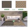 GENIMO Outdoor Rug for Patio Clearance,9’x18′ Waterproof Mat,Reversible Plastic Camping Rugs,Rv,Porch,Deck,Camper,Balcony,Backyard,Black & Gray(Mix-blackbrown)