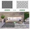 GENIMO Outdoor Rug for Patio Clearance,9’x18′ Waterproof Mat,Reversible Plastic Camping Rugs,Rv,Porch,Deck,Camper,Balcony,Backyard,Black & Gray(Mix-blackwhite)