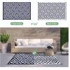 GENIMO Outdoor Rug for Patio Clearance,9’x18′ Waterproof Mat,Reversible Plastic Camping Rugs,Rv,Porch,Deck,Camper,Balcony,Backyard,Black & Gray(Navy Blue&white)