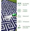 GENIMO Outdoor Rug for Patio Clearance,9’x18′ Waterproof Mat,Reversible Plastic Camping Rugs,Rv,Porch,Deck,Camper,Balcony,Backyard,Black & Gray(Navy Blue&white)