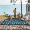 GENIMO Outdoor Rug for Patio Clearance,9’x18′ Waterproof Mat,Reversible Plastic Camping Rugs,Rv,Porch,Deck,Camper,Balcony,Backyard,Black & Gray(Navyblue&jadegreen)