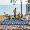GENIMO Outdoor Rug for Patio Clearance,9’x18′ Waterproof Mat,Reversible Plastic Camping Rugs,Rv,Porch,Deck,Camper,Balcony,Backyard,Black & Gray(Royalblue&bluegreen)