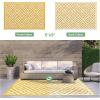 GENIMO Outdoor Rug for Patio Clearance,9’x18′ Waterproof Mat,Reversible Plastic Camping Rugs,Rv,Porch,Deck,Camper,Balcony,Backyard,Black & Gray(Yellowbeigewhite)