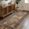 GENIMO Runner Rug 2×5 Non Slip Hallway Runner Rugs, Machine Washable Low Pile Mat Lightweight for Living Room, Entryway, Bedroom, Kitchen and Passage, Brick RED