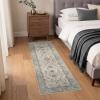 GENIMO Runner Rug for Hallways Machine Washable, 2×10 Non Slip Boho Vintage Lightweight Washable Runners, Thin Floor Rugs for Entryway Hallway Bathroom Laundry Room Corridor, Light Sage(Light Taupe Green)