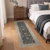 GENIMO Runner Rug for Hallways Machine Washable, 2×10 Non Slip Boho Vintage Lightweight Washable Runners, Thin Floor Rugs for Entryway Hallway Bathroom Laundry Room Corridor, Light Sage(Charcoal Brown)