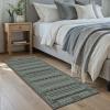 GENIMO Runner Rug for Hallways Machine Washable, 2×10 Non Slip Boho Vintage Lightweight Washable Runners, Thin Floor Rugs for Entryway Hallway Bathroom Laundry Room Corridor, Light Sage(Black)