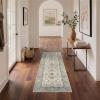 GENIMO Runner Rug for Hallways Machine Washable, 2×10 Non Slip Boho Vintage Lightweight Washable Runners, Thin Floor Rugs for Entryway Hallway Bathroom Laundry Room Corridor, Light Sage(Light Taupe Green)