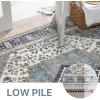 GENIMO Runner Rug for Hallways Machine Washable, 2×10 Non Slip Boho Vintage Lightweight Washable Runners, Thin Floor Rugs for Entryway Hallway Bathroom Laundry Room Corridor, Light Sage(Center Misty Blue)