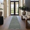 GENIMO Runner Rug for Hallways Machine Washable, 2×10 Non Slip Boho Vintage Lightweight Washable Runners, Thin Floor Rugs for Entryway Hallway Bathroom Laundry Room Corridor, Light Sage(Black)
