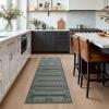GENIMO Runner Rug for Hallways Machine Washable, 2×10 Non Slip Boho Vintage Lightweight Washable Runners, Thin Floor Rugs for Entryway Hallway Bathroom Laundry Room Corridor, Light Sage(Black)