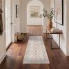 GENIMO Runner Rug for Hallways Machine Washable, 2×10 Non Slip Boho Vintage Lightweight Washable Runners, Thin Floor Rugs for Entryway Hallway Bathroom Laundry Room Corridor, Light Sage(Misty Pink)