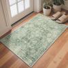 GENIMO Runner Rug for Hallways Machine Washable, 2×10 Non Slip Boho Vintage Lightweight Washable Runners, Thin Floor Rugs for Entryway Hallway Bathroom Laundry Room Corridor, Light Sage(Light Sage)