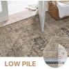 GENIMO Runner Rug for Hallways Machine Washable, 2×10 Non Slip Boho Vintage Lightweight Washable Runners, Thin Floor Rugs for Entryway Hallway Bathroom Laundry Room Corridor, Light Sage(Center Rustic Tan)