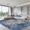 GENIMO Washable Area Rugs for Living Room, 8×10 Modern Non Slip Rugs, Low Pile Lightweight Soft Print Rug for Bedroom, Dining Room, Home Office, Washed Blue&Gray