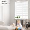 GENIMO Zebra Blinds for Windows, Dual Layer Roller Window Shades, Sheer Window Treatments Privacy Light Control for Day and Night, Mini Blinds for Home, Office, Easy to Install, Brown, 20″ W X 72″ H
