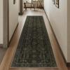 GENIMO Runner Rug for Hallways Machine Washable, 2×10 Non Slip Boho Vintage Lightweight Washable Runners, Thin Floor Rugs for Entryway Hallway Bathroom Laundry Room Corridor, Light Sage(Boho Wood Brown)