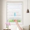 GENIMO Zebra Blinds for Windows, Dual Layer Roller Window Shades, Sheer Window Treatments Privacy Light Control for Day and Night, Mini Blinds for Home, Office, Easy to Install, Brown, 20″ W X 72″ H