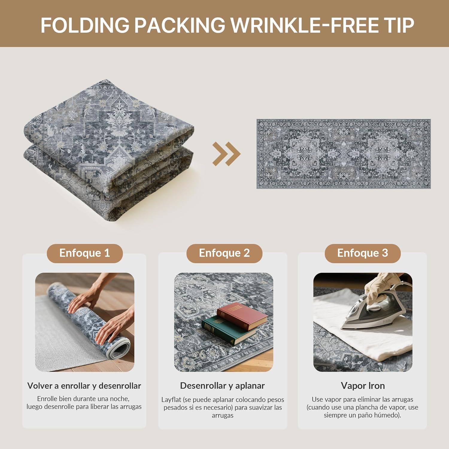 imageGENIMO 26X6 Runner Rug Non Slip Machine Washable Hallway Runners Low Plie ampamp Thin Vintage Rug for Hallway Kitchen Laundry Entryway Bedroom ampamp Living Room Dark GrayDark Gray