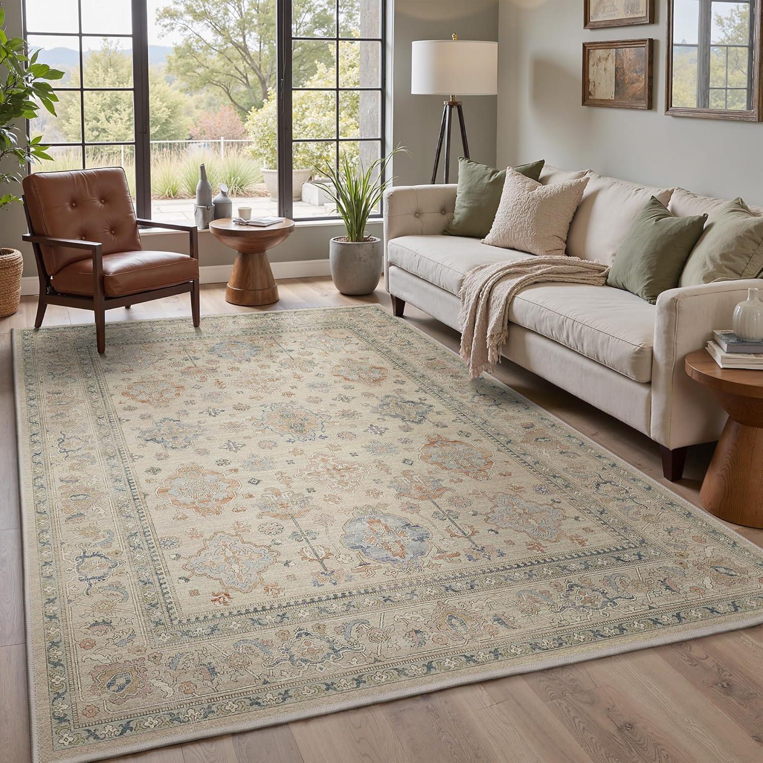 imageGENIMO 26X6 Runner Rug Non Slip Machine Washable Hallway Runners Low Plie ampamp Thin Vintage Rug for Hallway Kitchen Laundry Entryway Bedroom ampamp Living Room Dark GrayDarkgrey