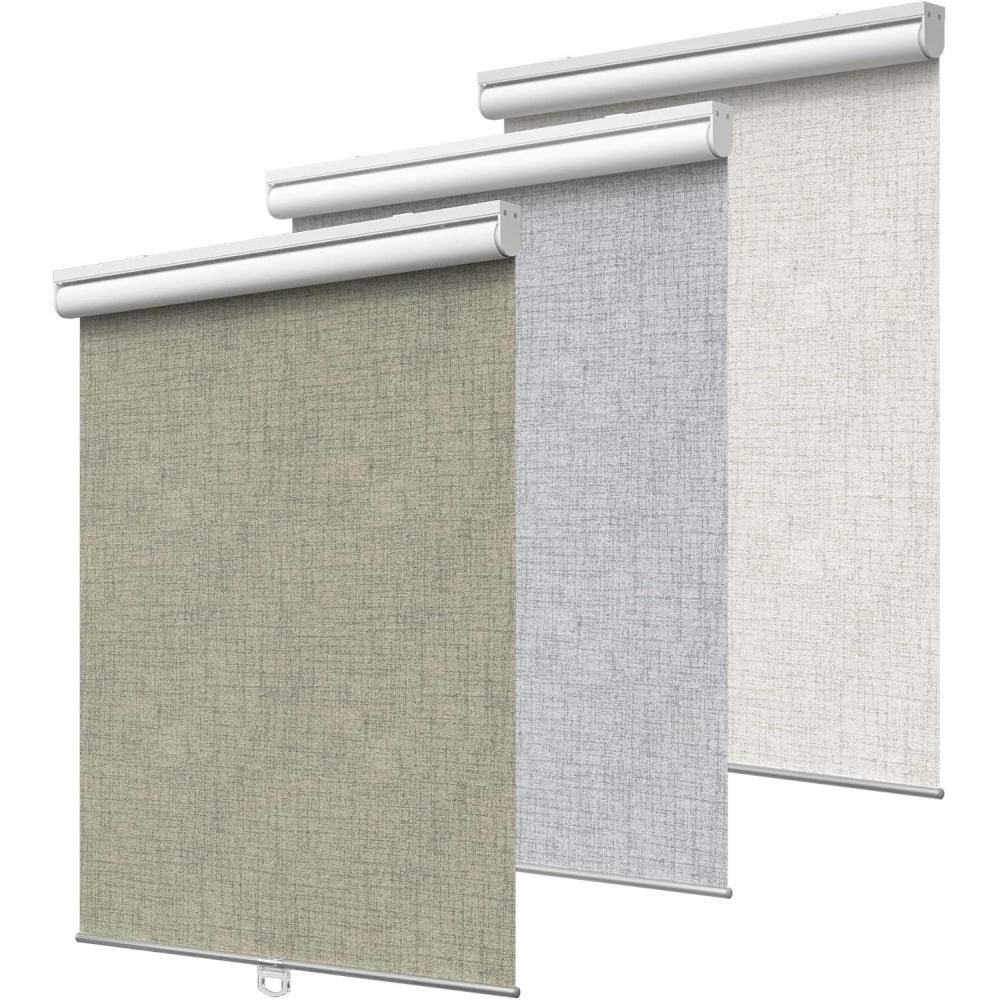 imageGENIMO 100 Blackout Roller Window Shades Window Blinds Cordless with Thermal Insulated UV Protection Fabric Mini French Door Blinds for Home Office Bedroom Easy to Install Black 43quot W X 72quot HAbrown  100 Blackout