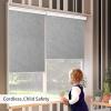 GENIMO 100% Blackout Roller Window Shades, Window Blinds Cordless with Thermal Insulated, UV Protection Fabric, Mini French Door Blinds for Home, Office, Bedroom, Easy to Install, Black, 43″ W X 72″ H(A.grey | 100% Blackout)