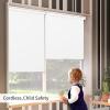 GENIMO 100% Blackout Roller Window Shades, Window Blinds Cordless with Thermal Insulated, UV Protection Fabric, Mini French Door Blinds for Home, Office, Bedroom, Easy to Install, Black, 43″ W X 72″ H(A.white | 100% Blackout)
