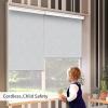 GENIMO 100% Blackout Roller Window Shades, Window Blinds Cordless with Thermal Insulated, UV Protection Fabric, Mini French Door Blinds for Home, Office, Bedroom, Easy to Install, Black, 43″ W X 72″ H(A.light Grey | 100% Blackout)